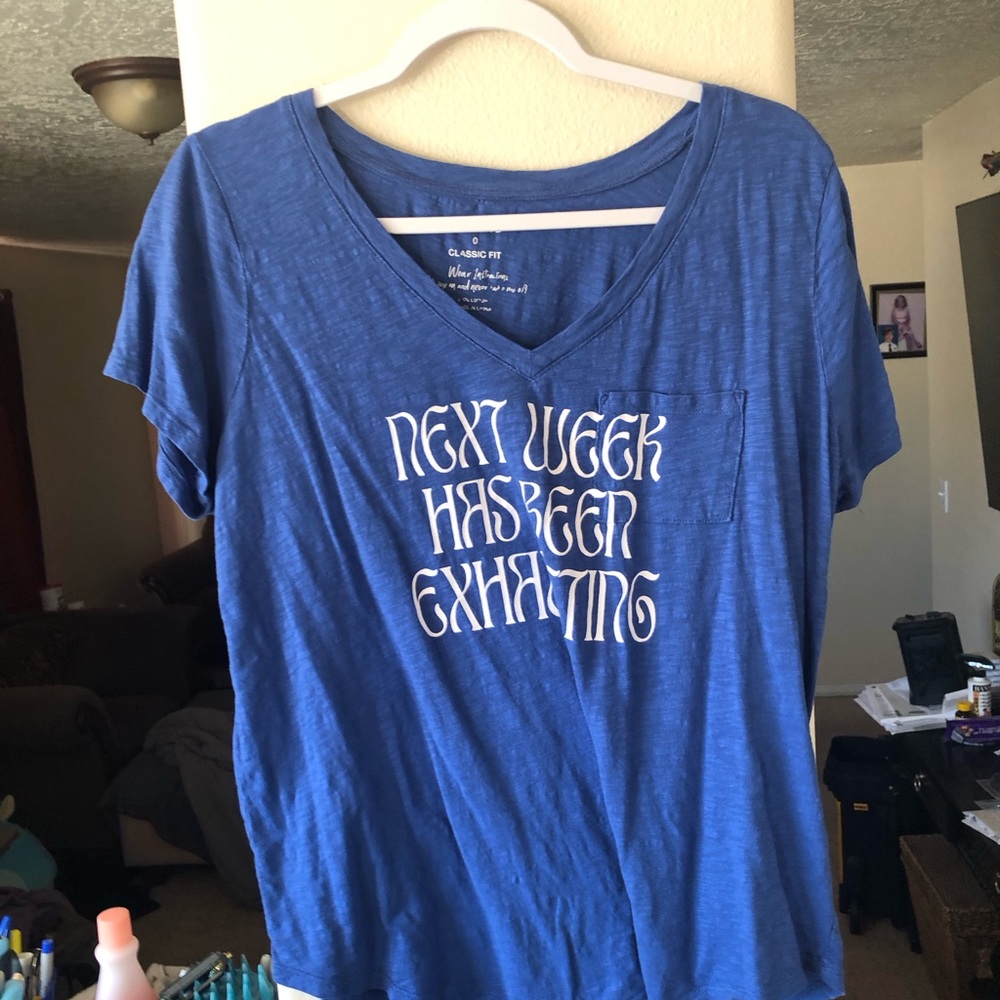 Torrid Pocket V-Neck T-shirt 0X “Next Week Has Been Exhausting”